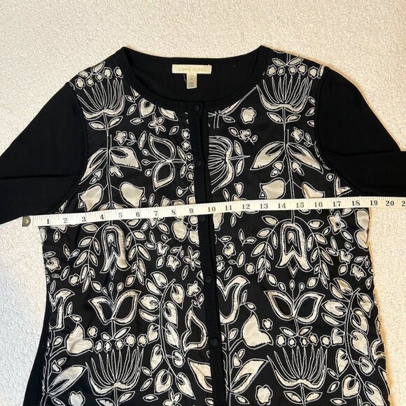 Sigrid Olsen black silk embroidered cardigan - Picture 7 of 8